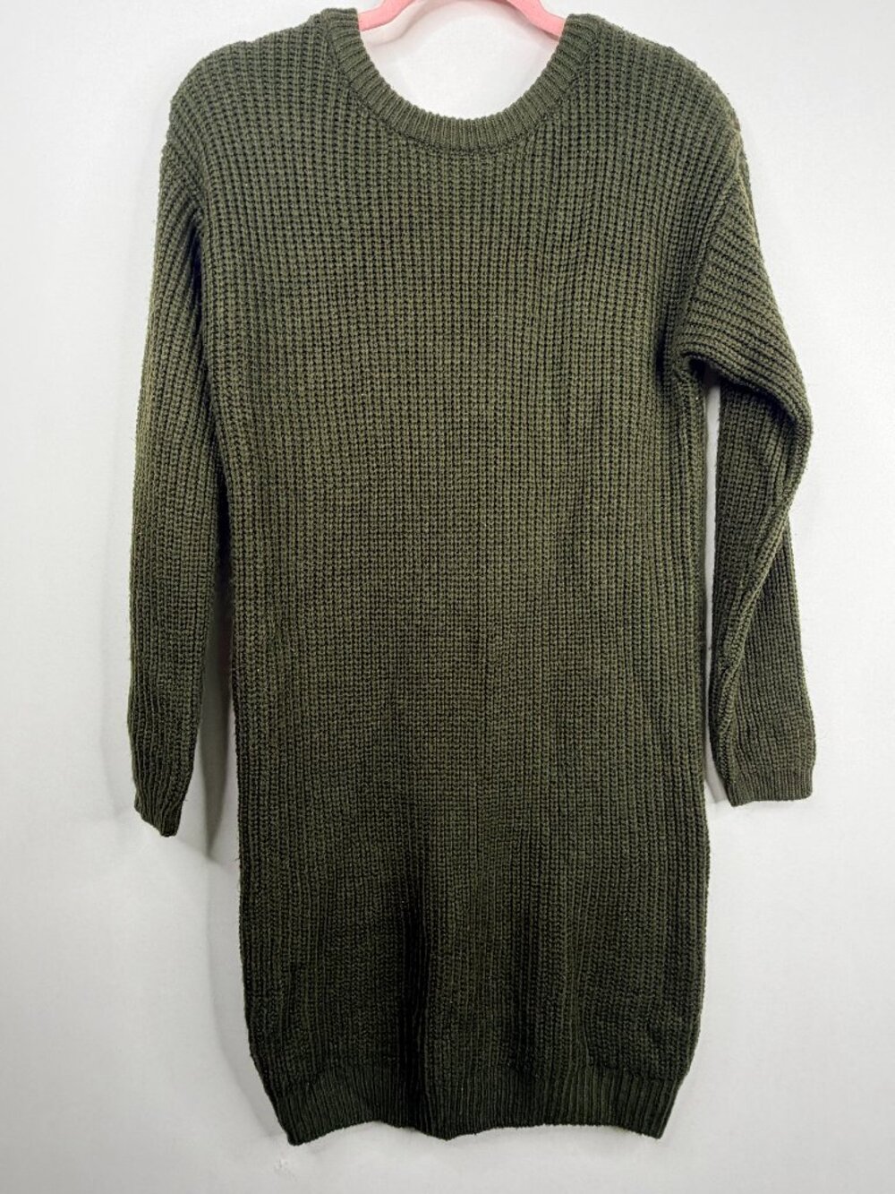 2/$30 Lulus Bringing Sexy Back Olive Green Backless Sweater Dress Small #A2983 - Picture 5 of 9